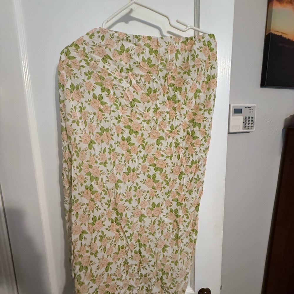 Acacia Swimwear Floral Pencil Skirt - Green and Pink